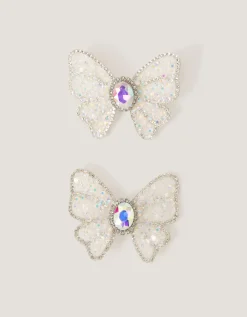 2-Pack Jewel Butterfly Hair Clips