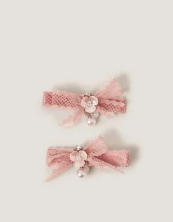 2-Pack Lace Bow Hair Clips