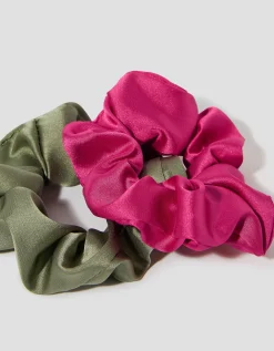2-Pack Medium Mix Hair Scrunchies Pink