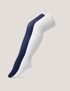 2-Pack Plain Tights Blue