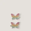 2-Pack Rainbow Butterfly Hair Clips