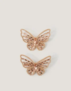 2-Pack Rhinestone Butterfly Hair Clips