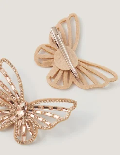 2-Pack Rhinestone Butterfly Hair Clips
