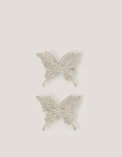 2-Pack Rhinestone Butterfly Hair Clips