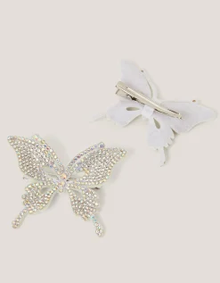 2-Pack Rhinestone Butterfly Hair Clips