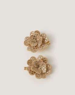 2-Pack Rhinestone Flower Hair Clips