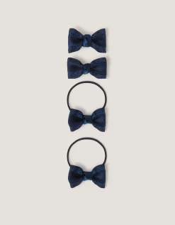4-Pack School Bow Hair Bands & Clips
