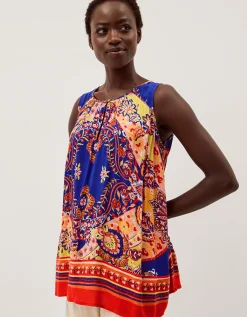 Padma Sleeveless Printed Top Blue