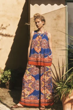 Padma Sleeveless Printed Top Blue