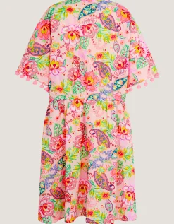 Paisley Print Pom Pom Kaftan Pink