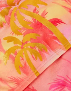 Palm Print Braided Bikini Set Orange