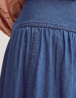 Paloma Denim Midi Skirt Blue