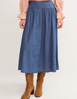 Paloma Denim Midi Skirt Blue