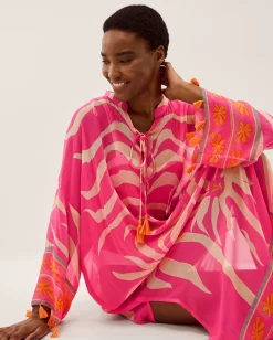 Paloma Palm Print Midi Kaftan