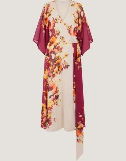 Parrie Floral Midi Wrap Dress Cream