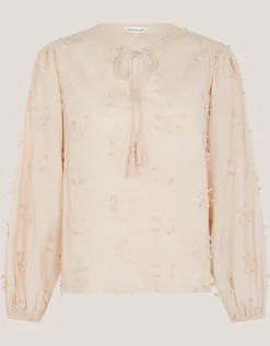 Pascale Floral Appliqué Blouse Ivory