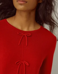 Paula Bow Peplum Jumper Red