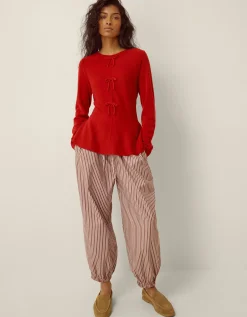 Paula Bow Peplum Jumper Red