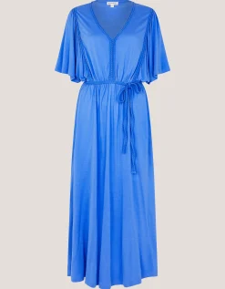 Paula Braided Jersey Midi Dress Blue
