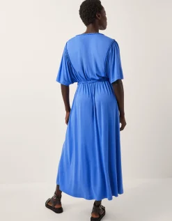 Paula Braided Jersey Midi Dress Blue
