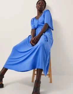 Paula Braided Jersey Midi Dress Blue