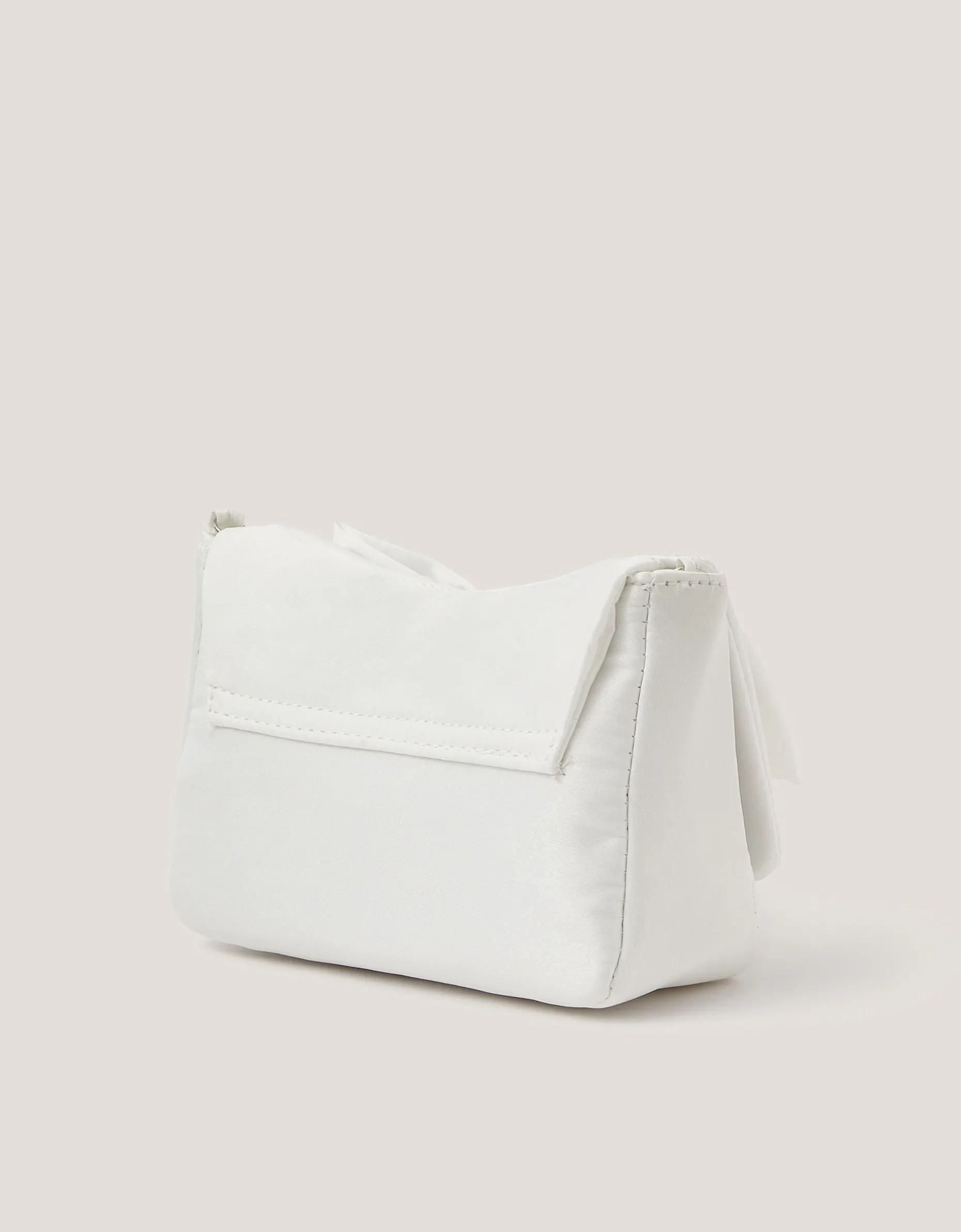 Pearl Bow Satin Bag