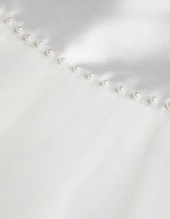Pearl Embellished Bow Dress Ivory