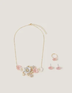 Pearly Flower Jewellery Set
