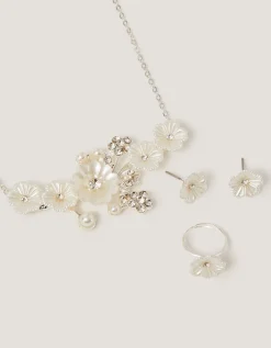 Pearly Flower Jewellery Set