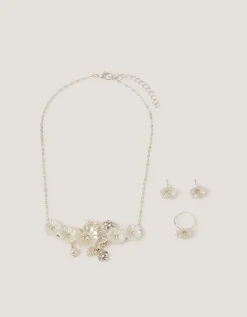 Pearly Flower Jewellery Set