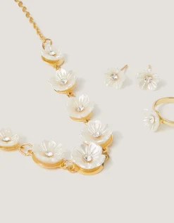 Pearly Flower Jewellery Set