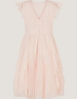 Pennie Embellished Ruffle Party Dress Pink