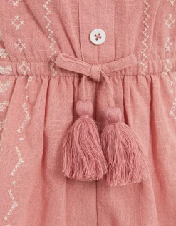 Pineapple Embroidered Playsuit Pink