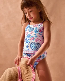Pineapple Print Tankini Set Cream