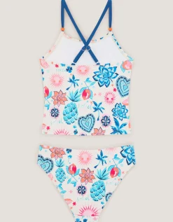 Pineapple Print Tankini Set Cream