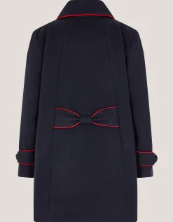Piped Bow Coat Blue