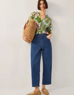 Piper Floral Linen-Blend Top Green