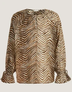 Pippa Animal Print Blouse Green