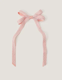 Polka Dot Ribbon Bow Hair Clip