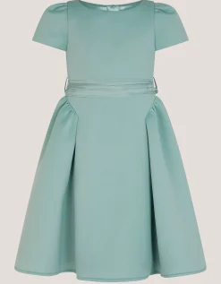 Polly Cap Sleeve Bow Party Dress Green