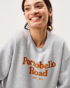 Portobello Road Slogan Sweatshirt Grey