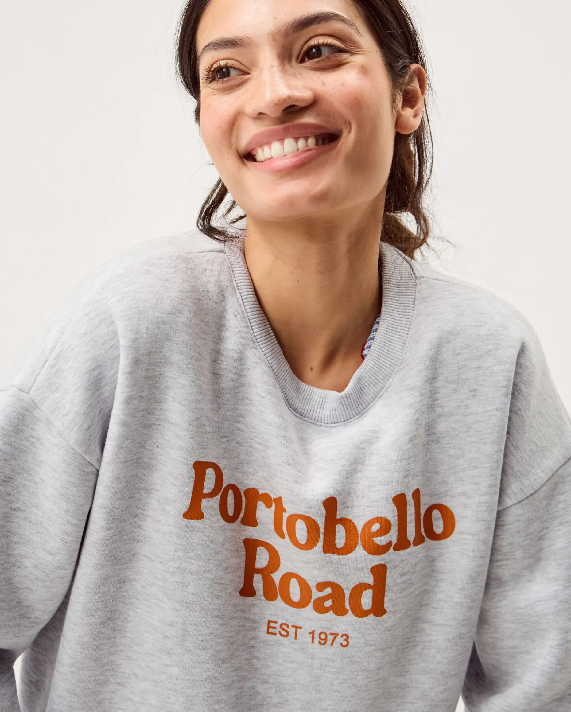 Portobello Road Slogan Sweatshirt Grey