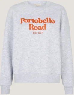 Portobello Road Slogan Sweatshirt Grey