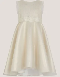 Principesa Appliqué Rose Sparkle Dress Gold