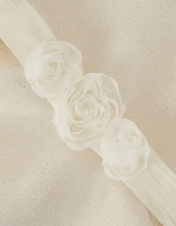 Principesa Appliqué Rose Sparkle Dress Gold