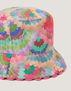 Rainbow Fan Print Bucket Hat Multi