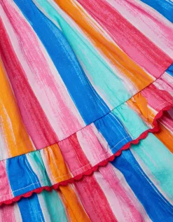 Rainbow Stripe Tiered Dress Multi