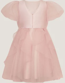 Raphela Puff Sleeve Bow Party Dress Pink
