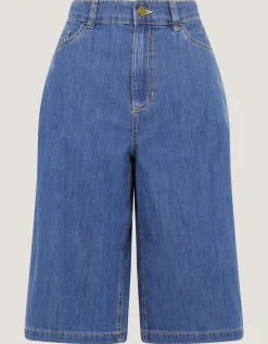 Raye Longline Denim Shorts Blue
