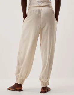 Reese Linen Blend Balloon Trousers Natural